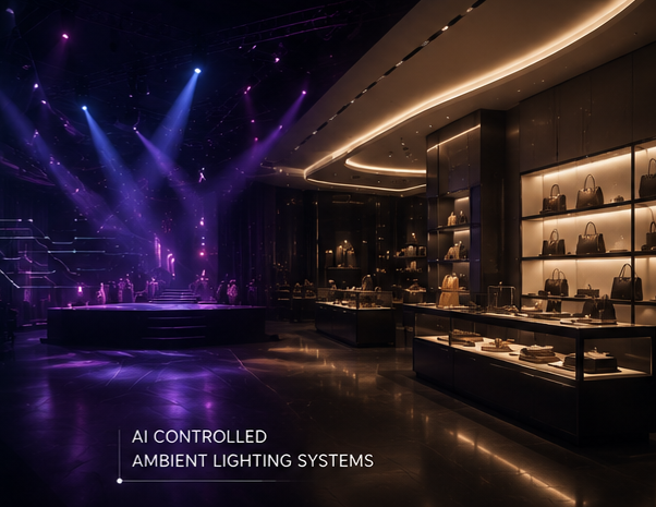 AI ambient lighting control system visualization